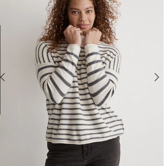 NWOT Madewell Stripe-Play Mockneck Pullover Sweater Size XXL Wool Blend - Picture 9 of 9